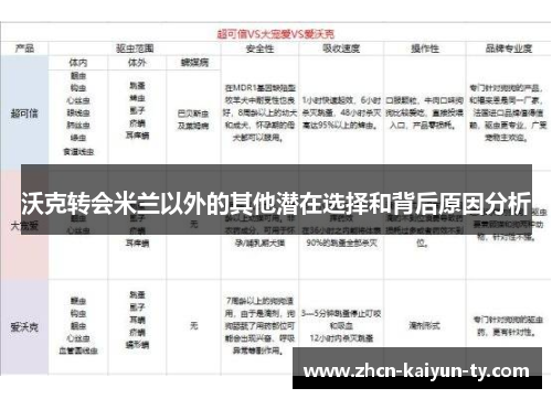 沃克转会米兰以外的其他潜在选择和背后原因分析